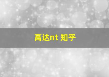 高达nt 知乎